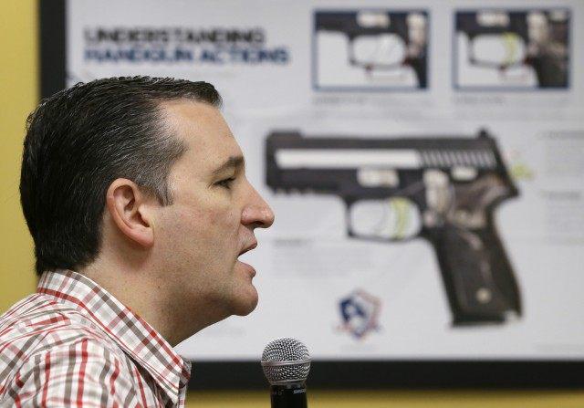 AP photo lines pistol up with Ted Cruz head