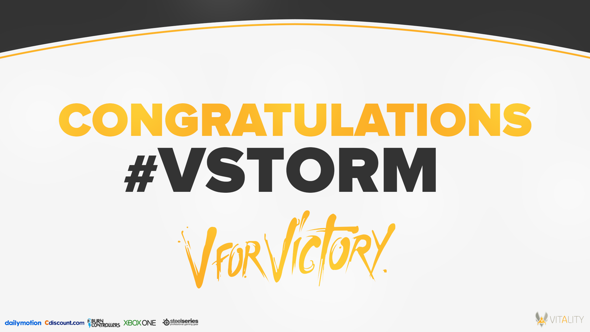TeamVitality's tweet photo. Félicitations aux #VStorm pour cet incroyable weekend, merci à tous de nous avoir suivi et encouragé !
#VForVictory 🐝 http://t.co/wymamWuU0m