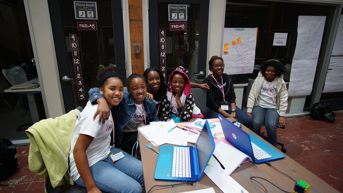 BlackGirlsCode's tweet image. Team spirit! #BGCHackathon #ChangeHerPath #bgcprojecthumanity