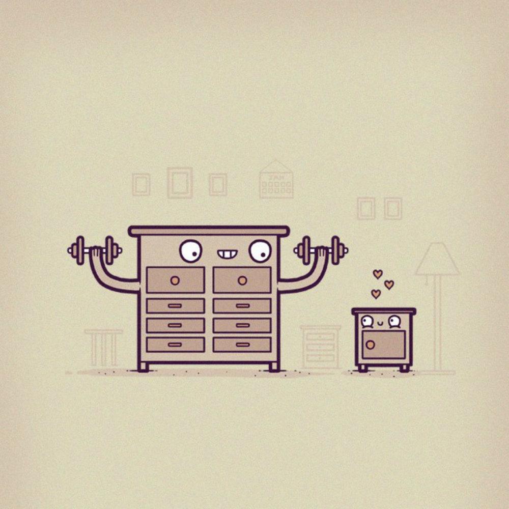 MediaInv's tweet photo. Algún día seré grande y muy fuerte como mi papá. #Humor #AaronJay #Ilustración http://t.co/TrIFMIj3Xy