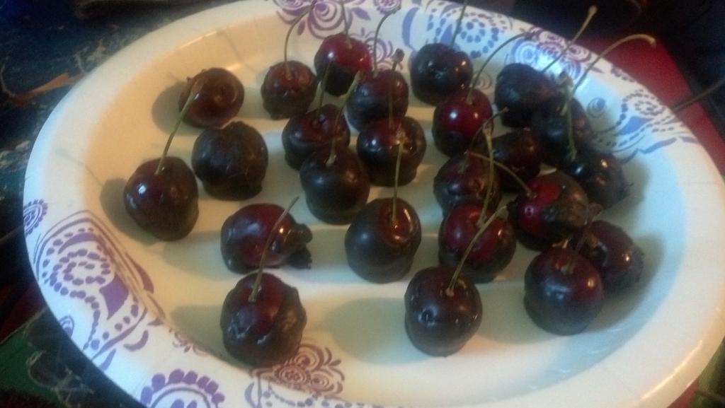"Scribe made chocolate covered cherries. Not bad, but I wonder if there's a thing like chocolate covered blueberries