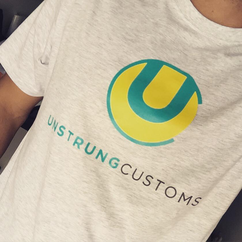 UnstrungCustoms's tweet photo. What do you think of our new t-shirts? #GetUnstrung http://t.co/XcCGCH4JGP http://t.co/we4iHjD8aw