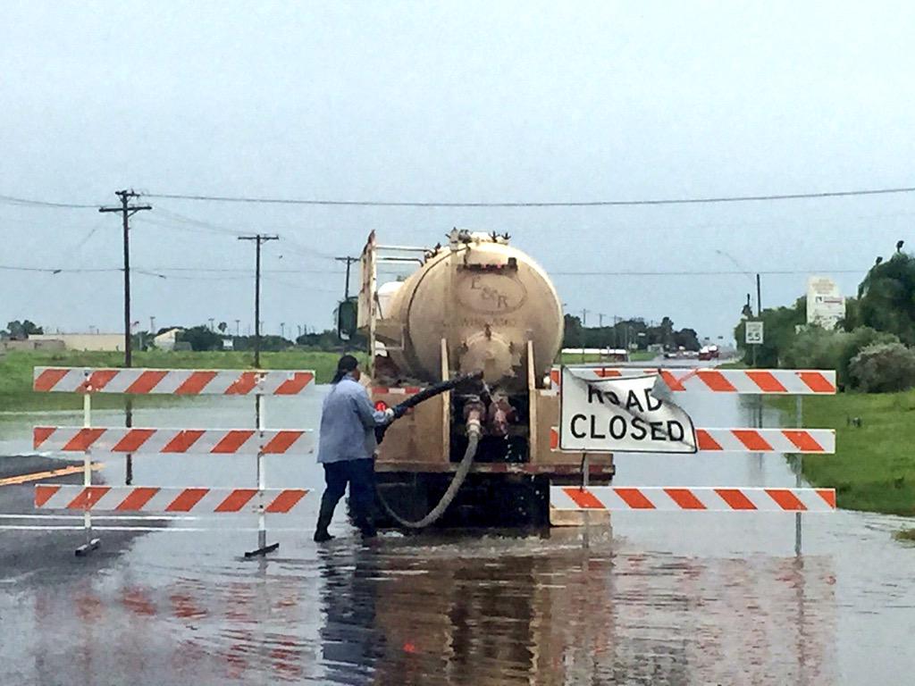 Richardson Road Edinburg Water pump trucks rescue Richardson Road