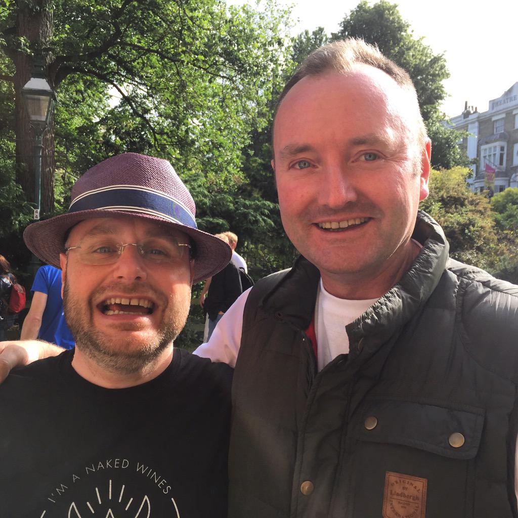Hanging out after the show with AA Phil Keighley and <a href="/WinebySam/">Wine by Sam</a>, nice hat Phil!!! #nakedtour2015 <a href="/NakedWines/">Naked Wines UK</a>