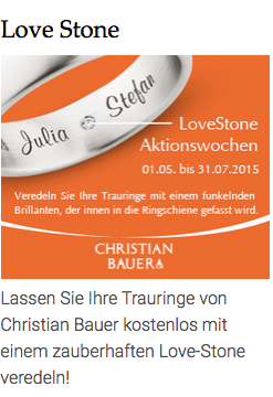 Hochzeit_Ringe's tweet photo. #LoveStone: Bis Ende Juli gibt es zu Christian Bauer #Trauringen einen Love Stone kostenlos http://t.co/xAiEsl1sTK http://t.co/RqJ6Tr1aLI