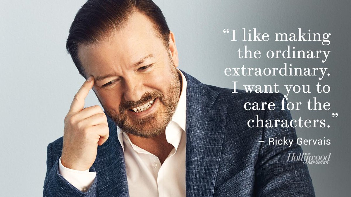 THR's tweet photo. 'Derek' star #RickyGervais on what most inspires his comedic sensibilities: http://t.co/l7Y0YP1Mwq http://t.co/9J03NQIwj1