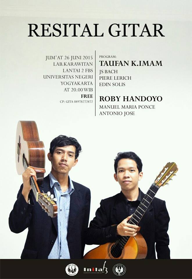 RESITAL GITAR,Jangan lupa nonton ya,FREE..!! <a href="/himasikuny/">Musik UNY Production</a> <a href="/HWO_ID/">HimasikWindOrchestra</a> <a href="/stringUNY/">HimasikStringUNY</a> <a href="/SeniMusikUNY13/">Seni Musik UNY'13</a> <a href="/GuitarCentJogja/">Guitar Centre Jogja</a>