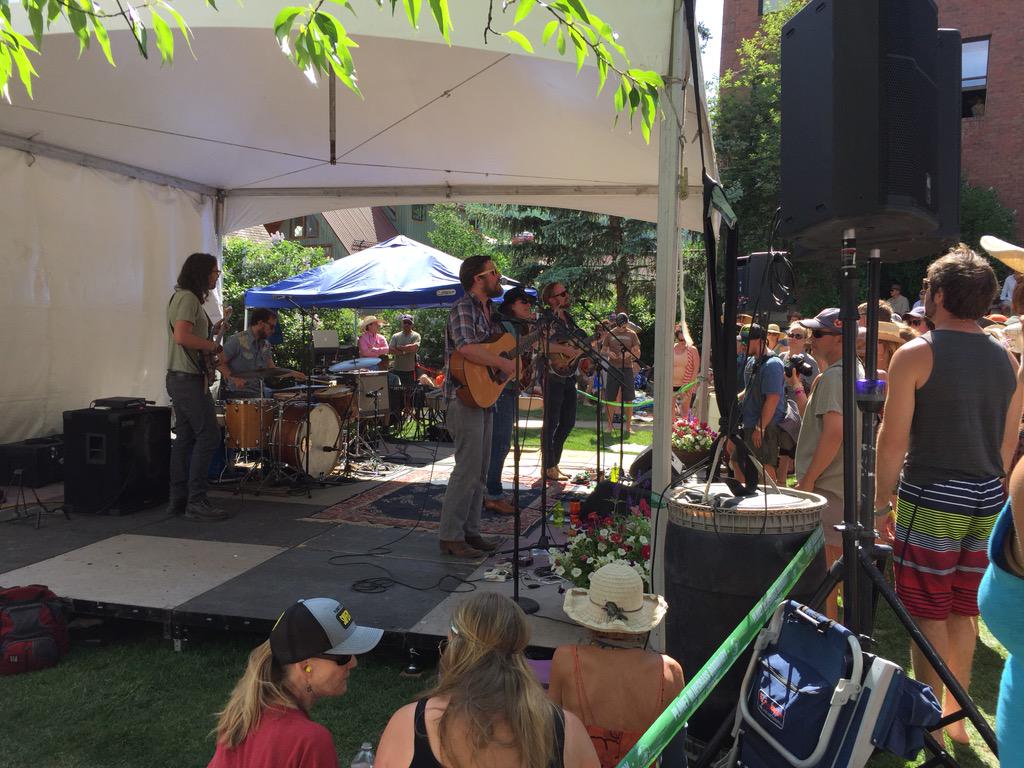 thelotscene's tweet photo. @fruitionpdx getting us all up and dancing on @TellurideFests Bluegrass 2nd stage. Hot and happy!! #tellyeah #TBF42 http://t.co/0kLnvxotff