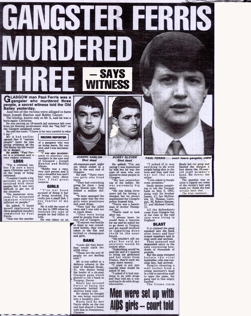 Lobban offered to go as a defence witness and help incriminate Paul Ferris, Bobby, and Joe for the robbery. 

MH
