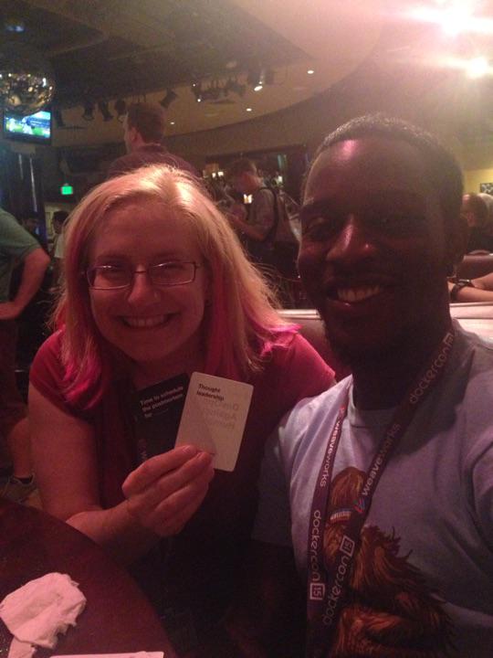 XervoIO's tweet image. Tough competition in #DevOpsAgainstHumanity with the creator @bridgetkromhout and @theworkflow15