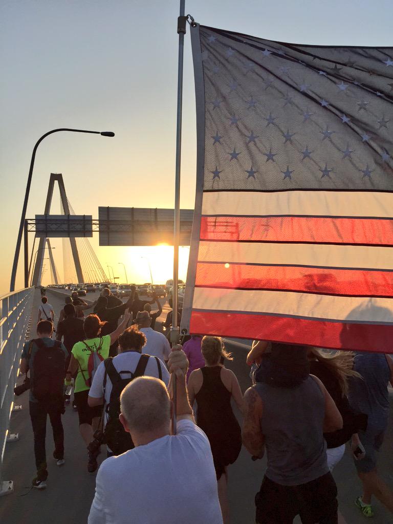 Bear_Caldwell's tweet image. We are #CharlestonStrong as victim families lead the way!What a statement. #CharlestonUnityChain @AndyParas @SCMitchP