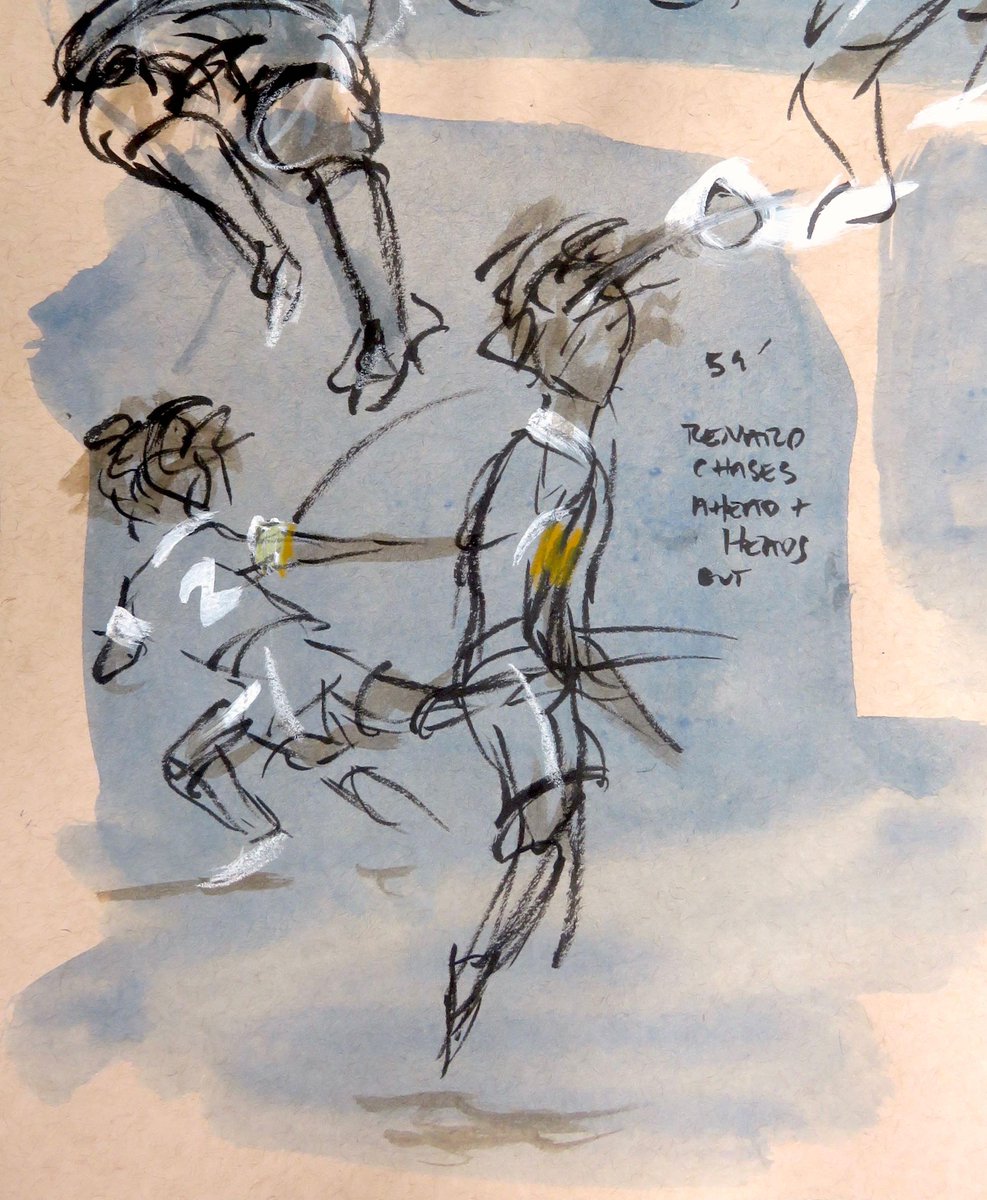 SoccerInSepia's tweet photo. Needed lots (&amp; lots) of drawing before Wendy Renard was right + Louisa Necib, from pitchside of #FRAvsKOR @shwapsies http://t.co/XHB8Wzc8Os