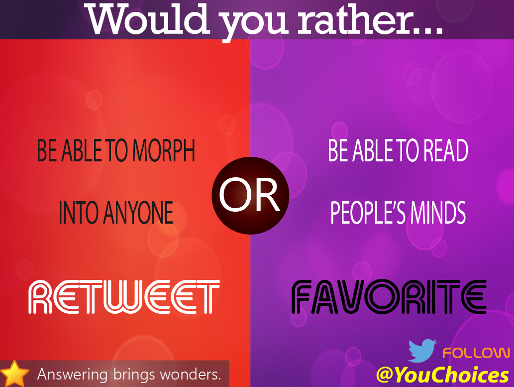 YouChoices's tweet photo. Morph or minds? http://t.co/jGK90ZgzHa