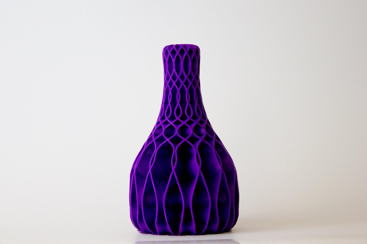 immersedn3d's tweet photo. #purple #vase #design in #fusion360 printed on #makerfarm #prusai3v 12" #e3d #hotends
#3dprinting #decor http://t.co/UVDfVpgb6y