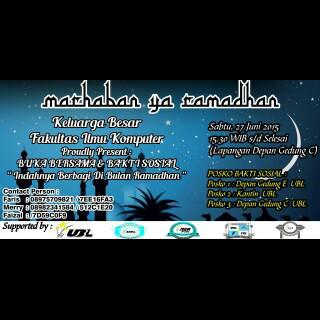 More information :Merry 08992341584/512C1E20
#indahnyaBerbagidibulanRamadhan <a href="/hmpssi_ubl/">HMPS SI UBL</a> <a href="/HMPSTIUBL/">HMPS TI UBL</a> <a href="/InfoBDL/">Info Bandar Lampung™</a>