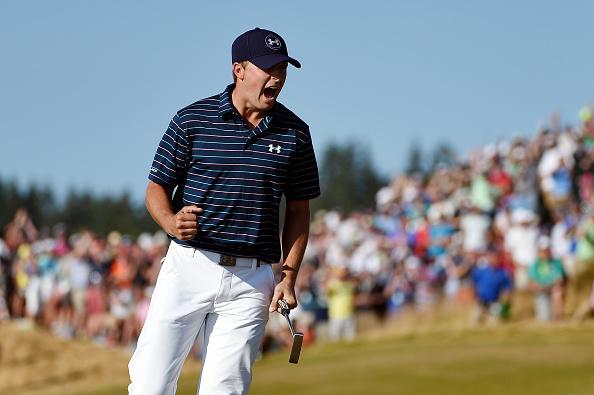 espn's tweet photo. Jordan Spieth (21) finishes -5 to become the youngest player ever to own both a Masters &amp; U.S. Open title. http://t.co/IrvrBJwncK