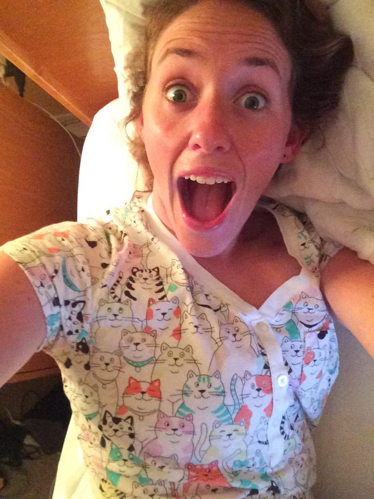 maggiesweird's tweet photo. what, your family doesn't have matching cat nightgowns? #catjamas http://t.co/aP0yY9ZpOh