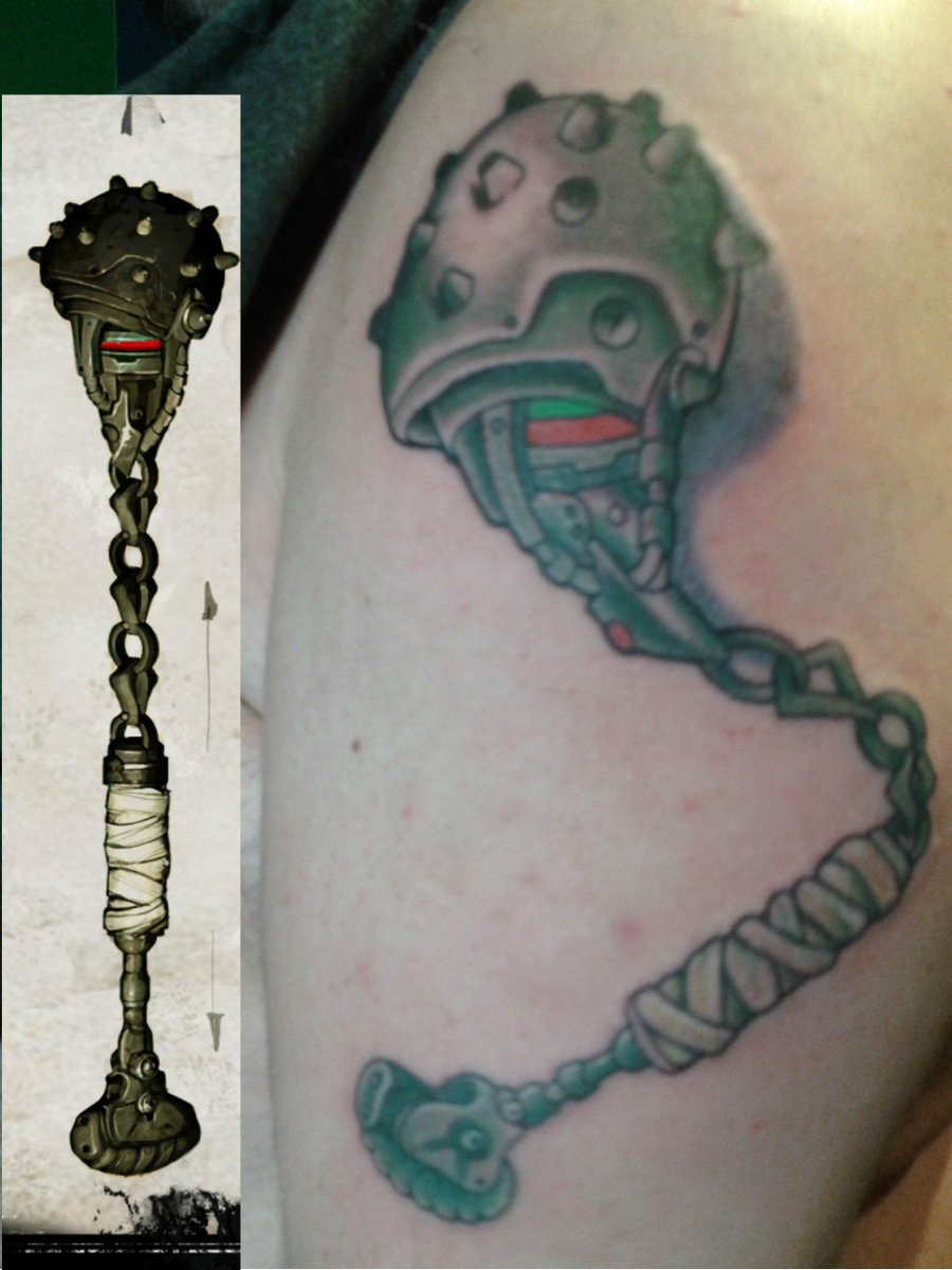 FR0MUNDA's tweet photo. Start of a #GearsOfWar half sleeve but got sidetracked. Would love it re-mastered in the #GearsInk #Contest #Gog4Life http://t.co/T2B34zdma0