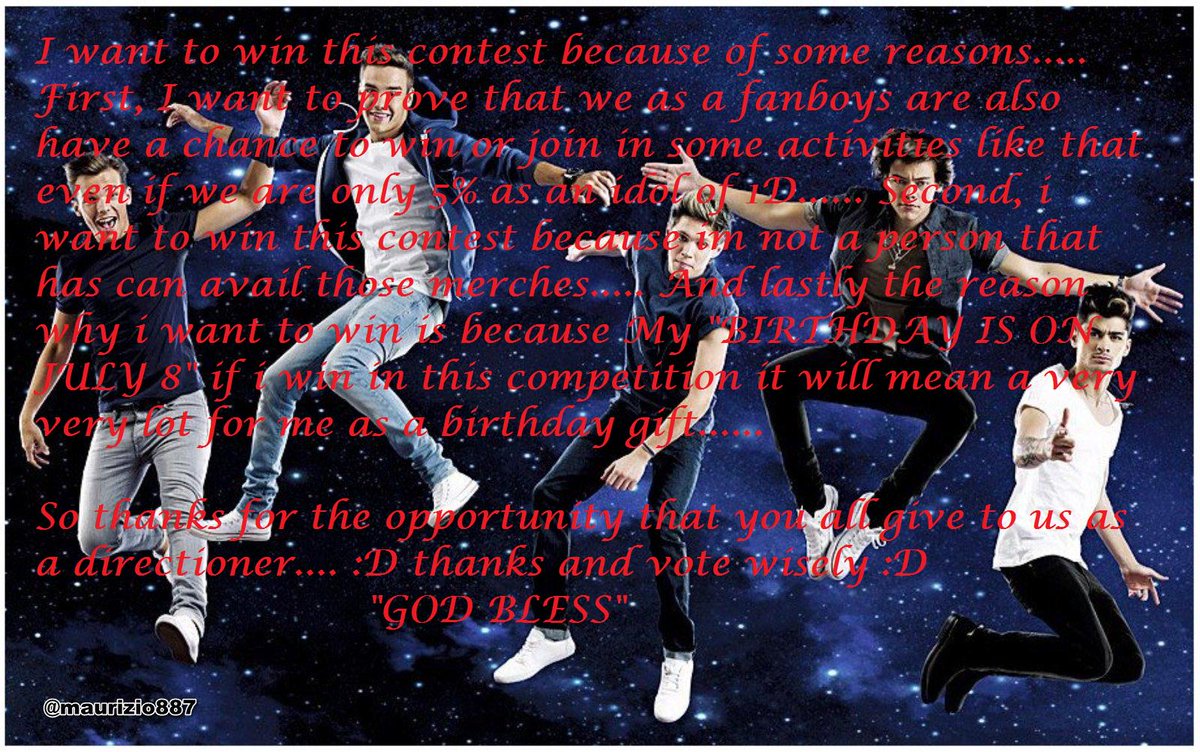 jaysonfanboy's tweet photo. HELLO GUYS PLS HELP ME HERE :D I WANT TO WIN #1DBSTRoadTo2k
"GOD BLESS YOU ALL" - @1DBulacanST http://t.co/5eWkwBLBEX