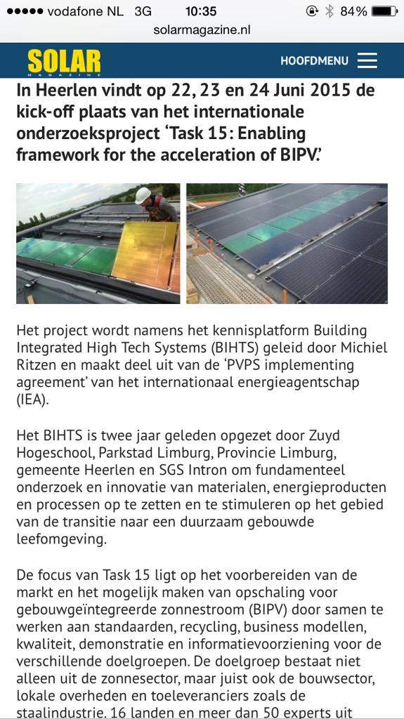 claudiareiner01's tweet photo. Kickoff #Task15 @zuyd #BITHS m/oa @ibaparkstad Onderzoeksproject opschaling Gebouwgeintegreerde βοΈstroom gehele keten http://t.co/4ZwGLuffGU