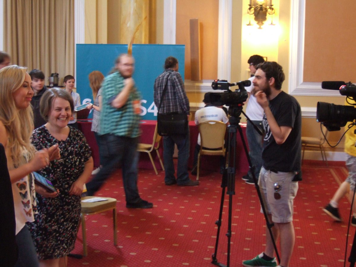 ChromaCrabsApp's tweet photo. Marieclare Carey-Jones from Made in Cardiff TV interviewing Alida about ChromaCrabs. 8pm tonight. #pianoapp @walesgds http://t.co/kZRCnpOOkt