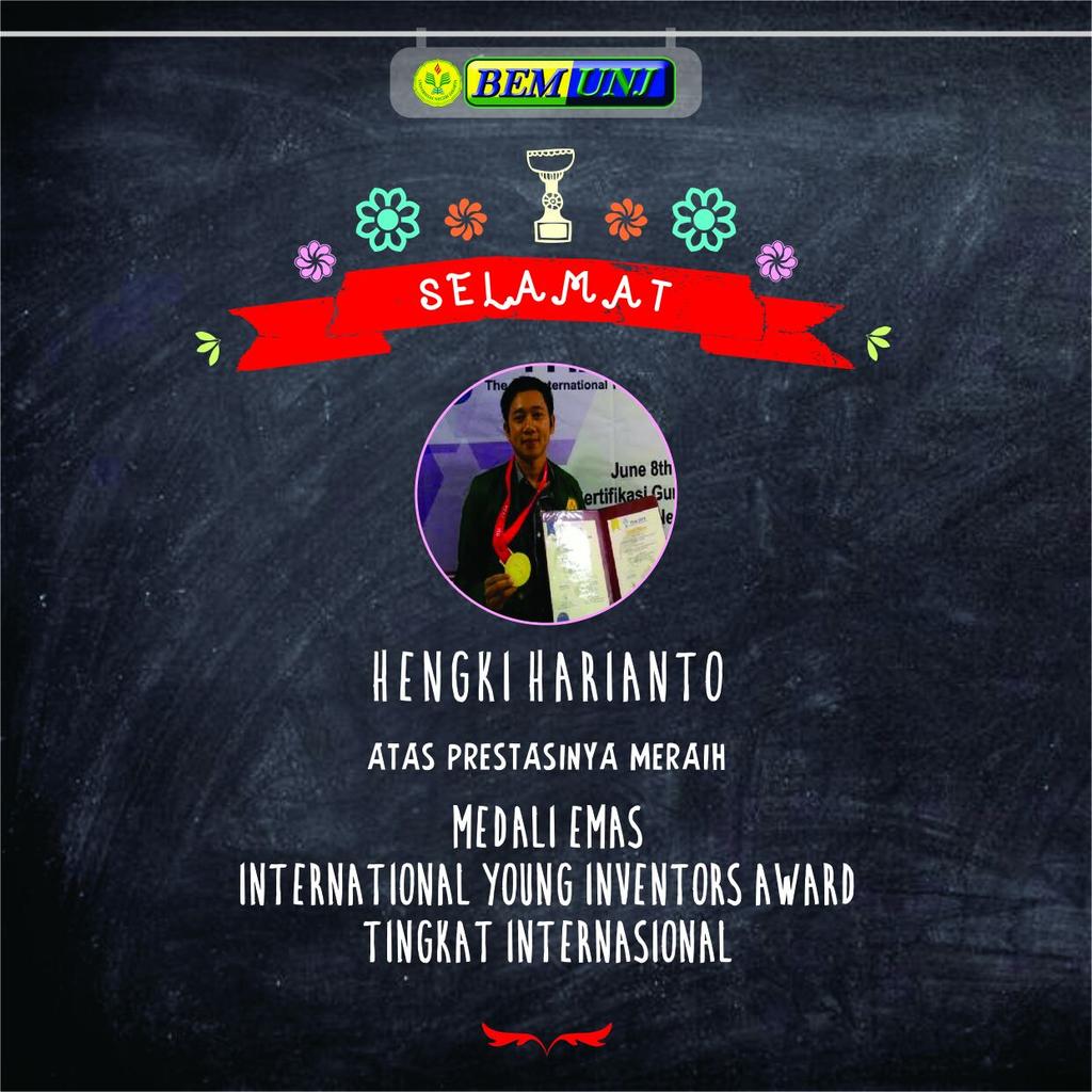 BEMUNJ_OFFICIAL's tweet photo. Selamat utk Hengki, FMIPA 2012, staff Depdik BEM UNJ atas prestasinya di dua ajang tingkat nasional dan internasional http://t.co/977iTwQw0s