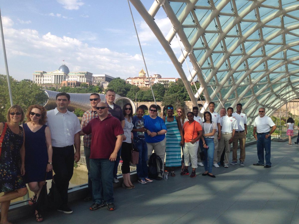 PH_Int's tweet photo. Enjoying some sightseeing in Old Tbilisi at Peace Bridge #GEPLAY http://t.co/kIkLXz1q3v
