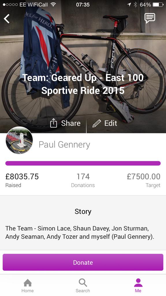 Kenny247ches's tweet photo. This small amount of money raised helps in so many ways. #helpforhero #heroride2015 #backthe100 http://t.co/phVTp1xvJb