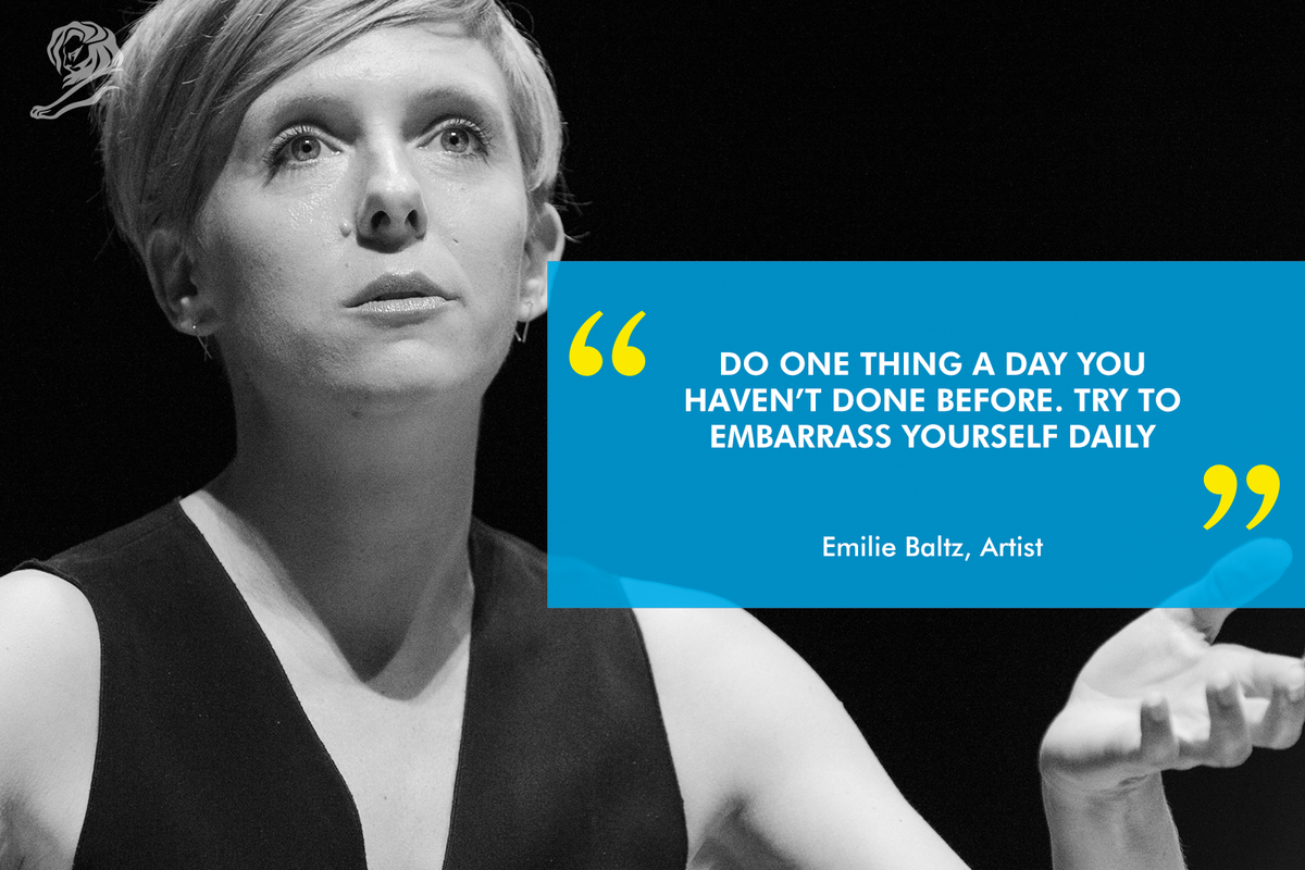 Cannes_Lions's tweet image. Advice on how to stretch your creative muscle from @emilie_baltz #CannesLions @barbariangroup