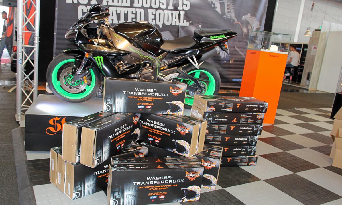 StarpaintCustom's tweet photo. Auf der Tuning World Bodensee standen unsere Wassertransferdruckset´s hoch im Kurs. Bereits a… http://t.co/yf6htRwtMz http://t.co/4LBuRCb6VJ