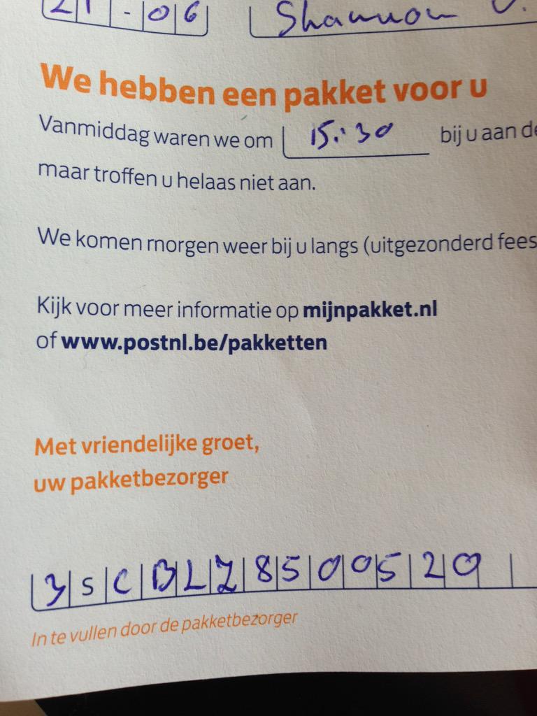 n3nn3n's tweet photo. @PostNL http://t.co/ydONzANFu9