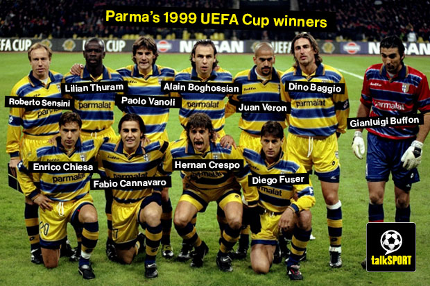 talkSPORT's tweet image. Parma, declared bankrupt and heading for Serie D. Where did it all go wrong? What a team they once had...