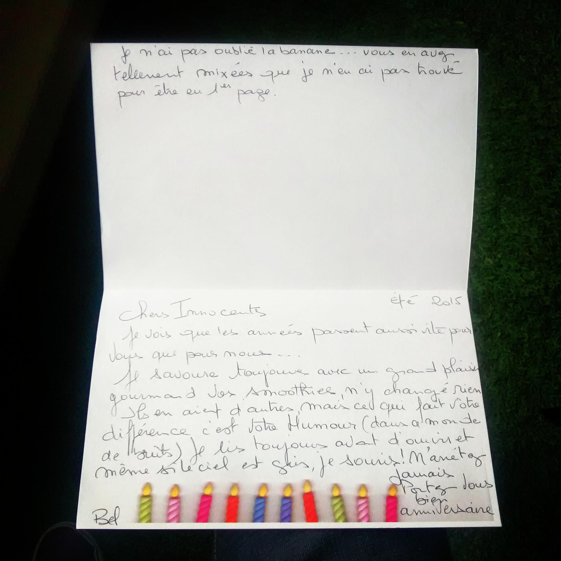 Innocent France On Vient De Recevoir La Lettre D Anniversaire La Plus Gentille Du Monde Pour Nos 10 Ans Merci Michelle Coeurcoeur Http T Co Hx8hilfg1m Innocent France On Vient De Recevoir La Lettre D Anniversaire La Plus Gentille Du Monde Pour Nos 10 Ans Merci Michelle Coeurcoeur Http T Co Hx8hilfg1m