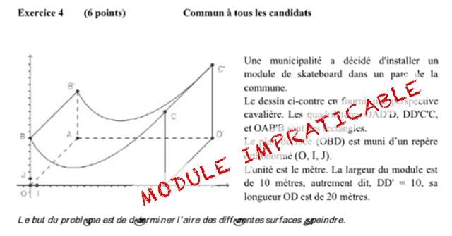lebefore's tweet photo. En fait, le réel problème de l'Exercice 4, c'est que le module de skate est impraticable ! #BacMaths http://t.co/M5QXsbHCYU