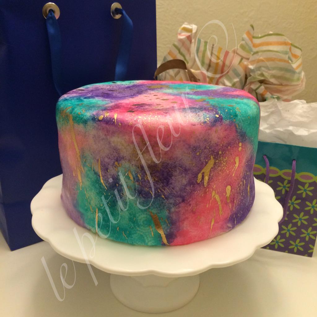 la_Petit_fleur_'s tweet photo. A Watercolor Graffiti cake for a birthday! #lepetitfleur #cake #birthday #sprinklebakes #sweetapolita http://t.co/bywXMhTkIu