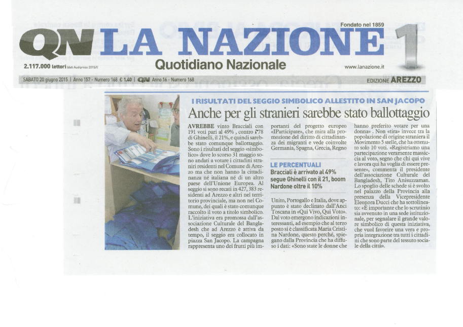 ACBArezzo's tweet photo. Risultati voto simbolico stranieri QUI VIVO, QUI VOTO! su La Nazione di Arezzo @IPARTICIPATEeu @AndreaScanzi http://t.co/mvW5dGrNIa