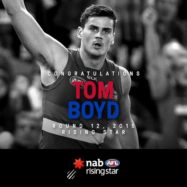 westernbulldogs's tweet photo. We knew it, but it's now official... Tom Boyd is a RISING STAR. Full story --> http://t.co/UZZmLLedtt http://t.co/ZkGwJeLrMf
