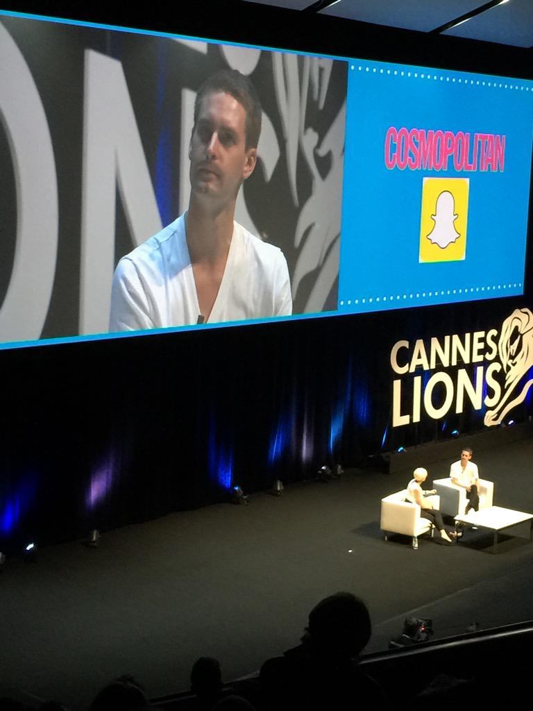 ketakibanga's tweet photo. Privacy helps creativity - Evan Spiegel, co founder Snapchat #canneslions @BPGCohnWolfe @hattiegoodman http://t.co/SnxYnoIUk1
