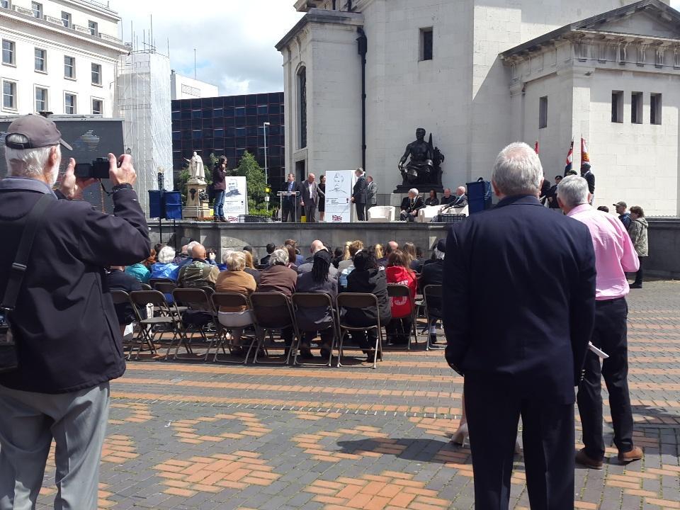 westsidebid's tweet photo. #WalkOfHeroes being unveiled on the Hall of Memory @CentSquareBham http://t.co/qYl1g5jM4V