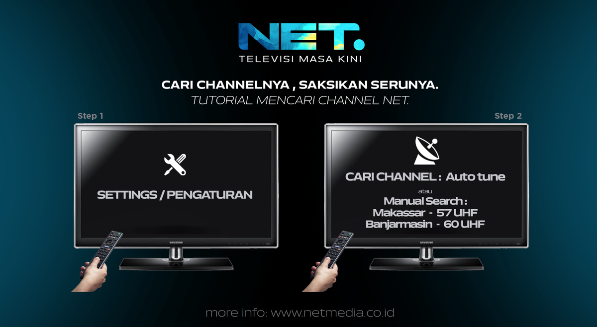 mdtvindonesia's tweet photo. Kabar baik!

NET sudah siaran di Banjarmasin dan Makassar, loh! Di Makassar 57 UHF dan Banjarmasin 60 UHF. http://t.co/gN46eH1cEi