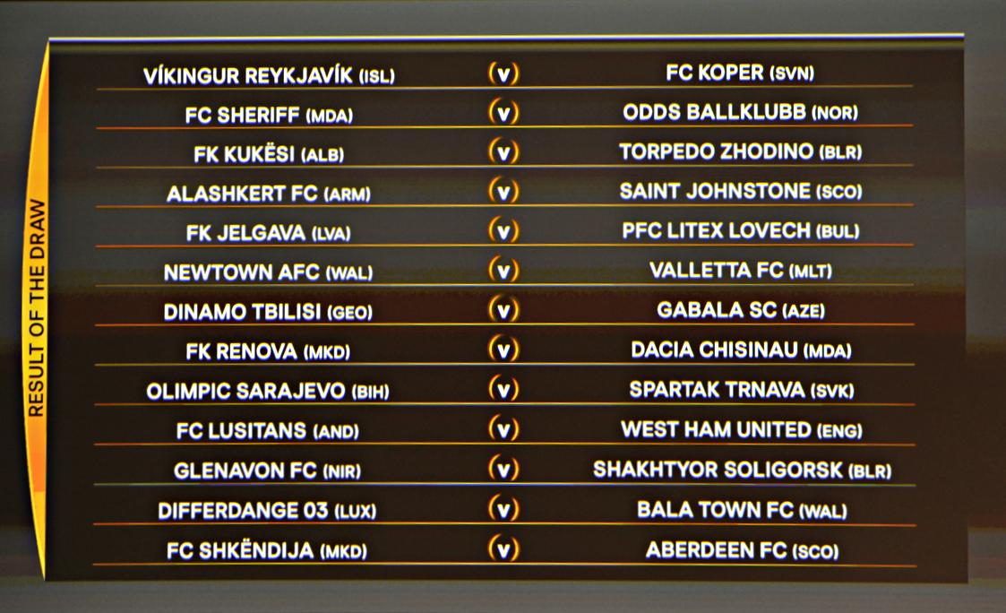EuropaLeague's tweet image. The complete #UEL first qualifying round draw result!
The second qualifying round will be drawn at 14.30CET.
#UELdraw