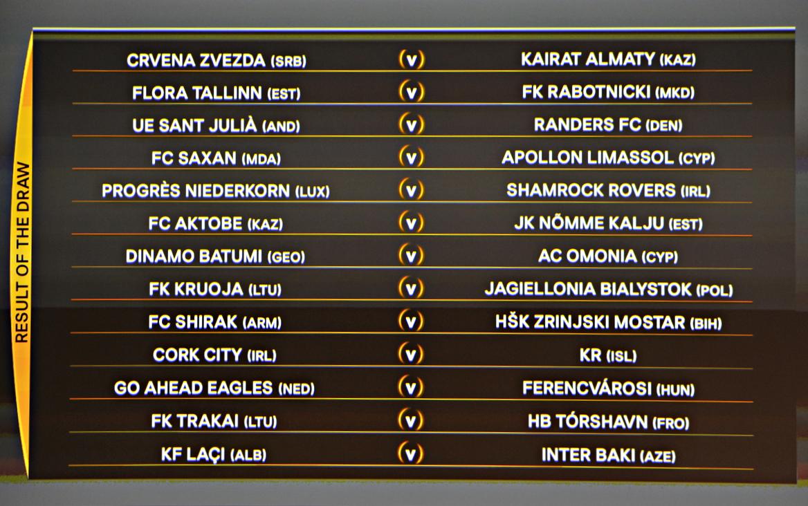 EuropaLeague's tweet image. The complete #UEL first qualifying round draw result!
The second qualifying round will be drawn at 14.30CET.
#UELdraw