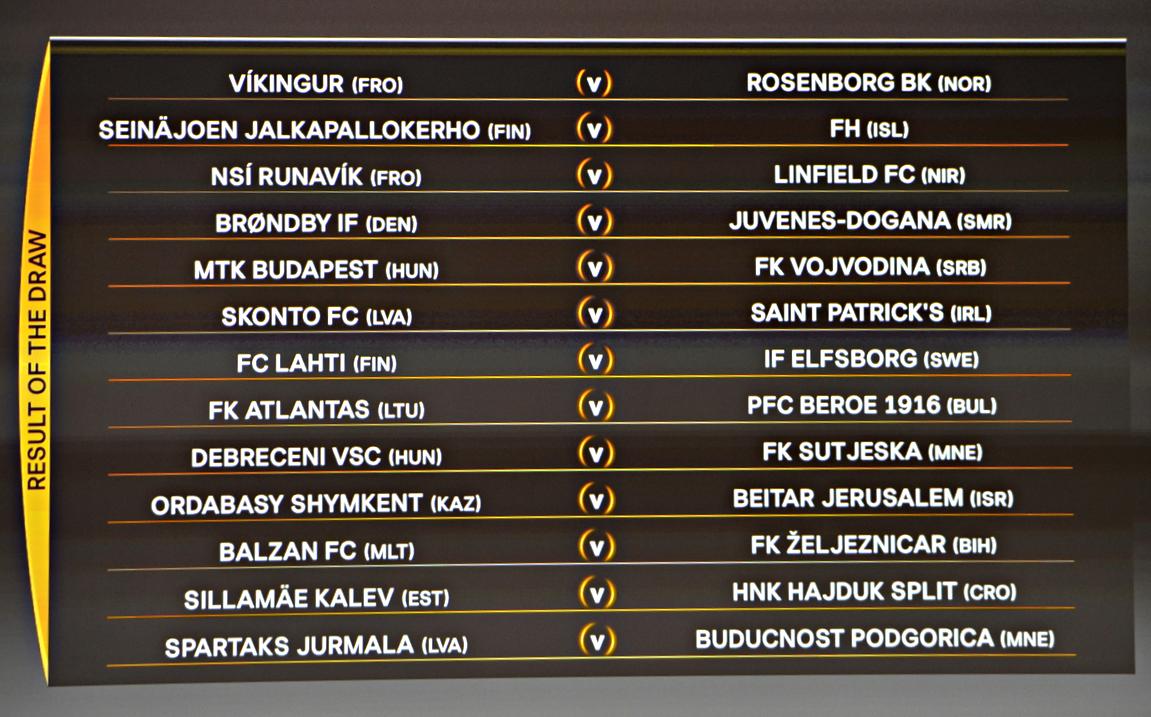 EuropaLeague's tweet image. The complete #UEL first qualifying round draw result!
The second qualifying round will be drawn at 14.30CET.
#UELdraw