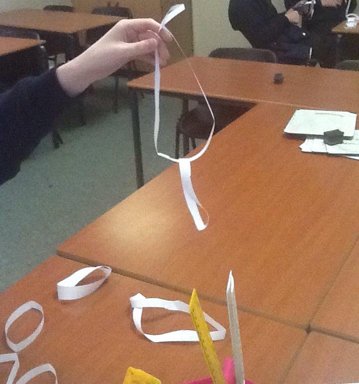 VHiggins89's tweet photo. @EducatingCCC pupils learning about infinity and möbius loops through exploration and play http://t.co/gysegT2vr7