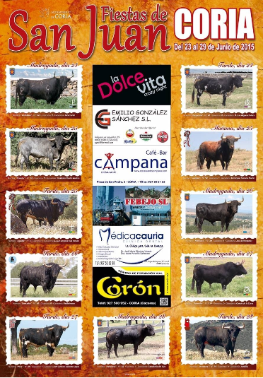 Chicuelinas_'s tweet photo. Mañana 23 de junio comienzan las fiestas de Coria en honor a San Juan,cartel con todos los astados protagonistas. http://t.co/QuZHo7QNLa