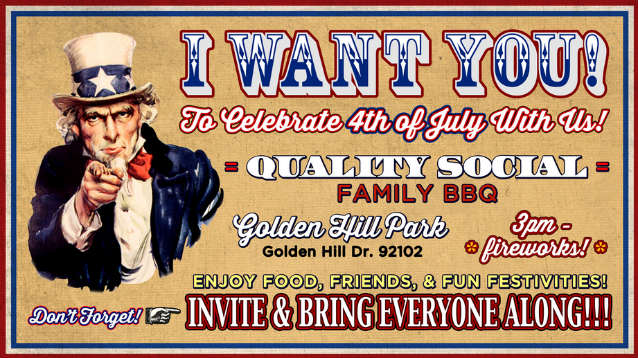 RestoredSD's tweet photo. Join us for our 4th of July party at Golden Hill Park! Bring food &amp; friends as we hang out and watch some fireworks! http://t.co/PiyFS2YBkV