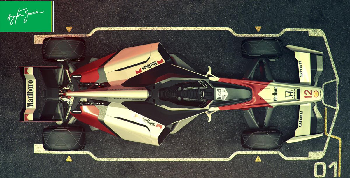 ayrtonsenna's tweet photo. In 2056, the MP4/4 of our champion would be like this, according to the artist Nathan Dearsley. What do you think? http://t.co/xP3LXLL0Rp