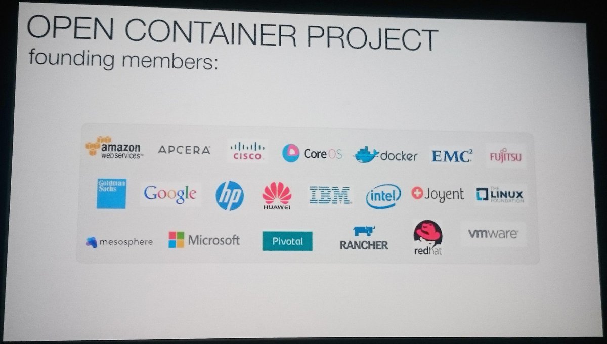 Paul_Dul's tweet photo. Big day for #containers for sure. @Apcera is a founding member of the #OpenContainerProject. #DockerCon #OCP http://t.co/PEf2WWEGrC