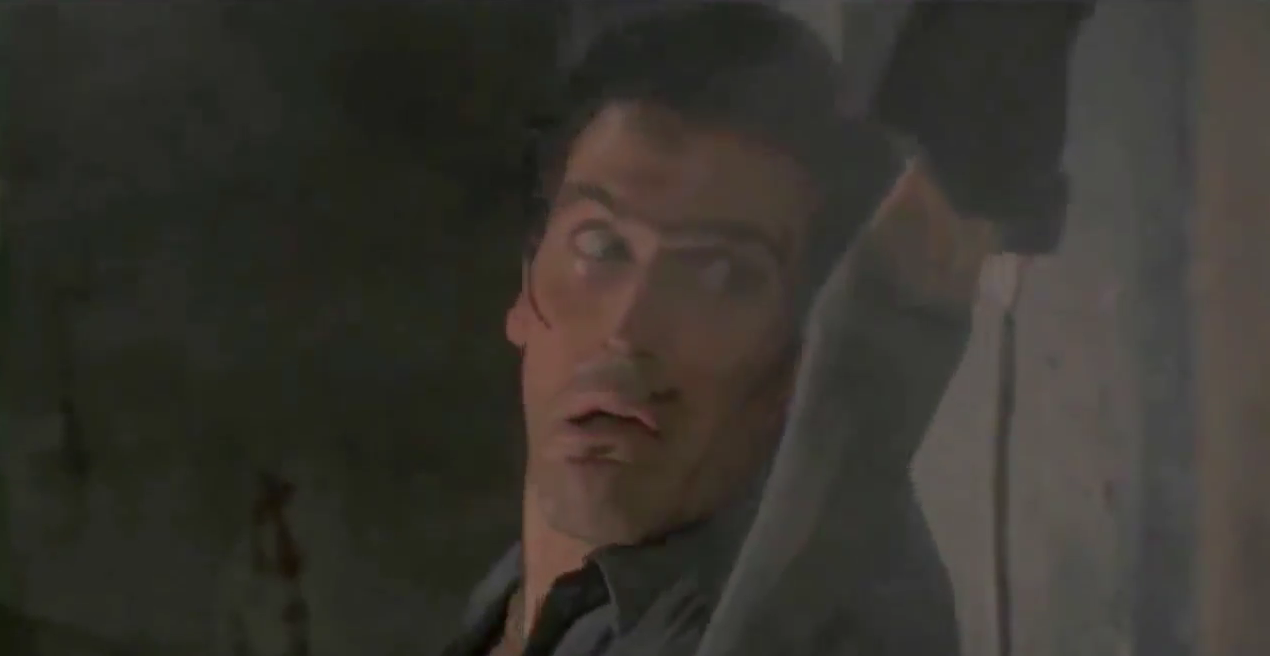 Happy Birthday Bruce Campbell! Here he is in the classic EVIL DEAD 2 