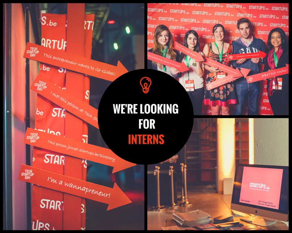 StartupsBe's tweet photo. At Startups.be we're looking for interns! Find out more>  http://t.co/VsMnhYNcEC #BeTech #Internships http://t.co/5uaZfehG9h